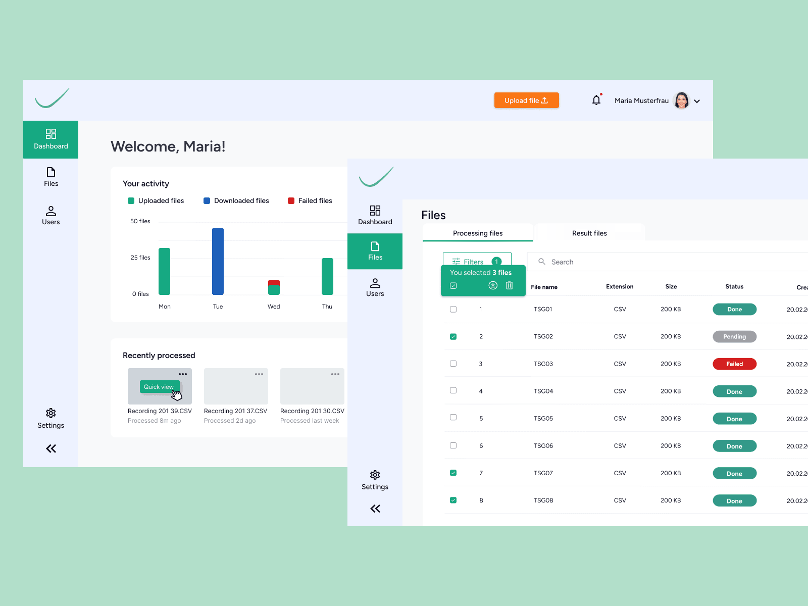 Somnus — final UI screens